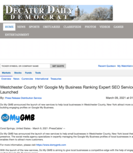 Decatur Daily Democrat DoMyGMB Press Release
