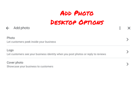 Add Photo Desktop Options