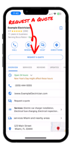 Google Business Profile Request A Quote Button Mobile