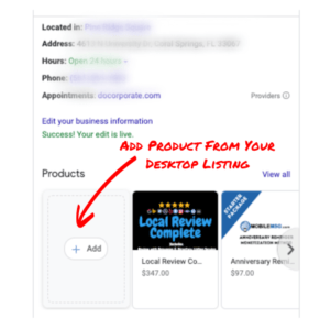 add product via desktop listing