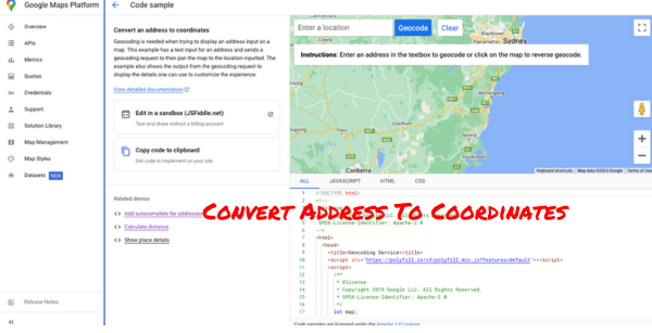 Convert Address To Coordinates