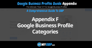Google Business Profile Guide Appendix F Google Business Profile Categories