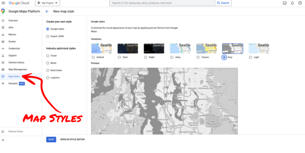 Google Map Platform Map Styles