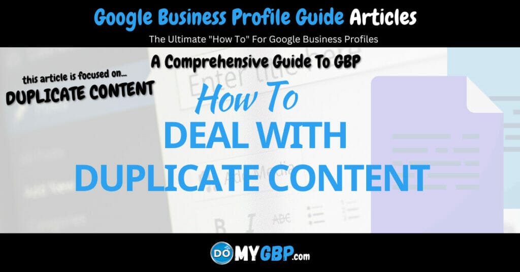 How To Deal With Duplicate Content Article