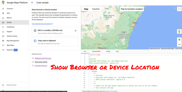 Show Browser or Device Location